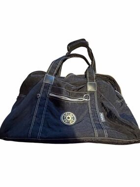 Kipling small Black weekend Duffel Bag with White Stitching